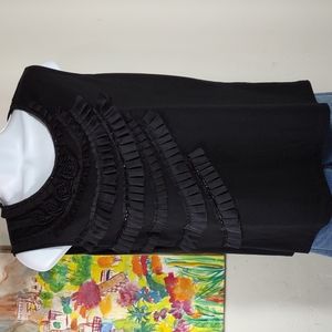 Sharagano Ruffle Embellished Tank